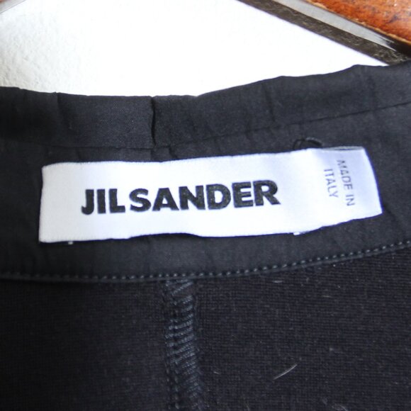 Jil Sander Black Button Up Drawstring Cinch Waist Shirt Mixed Media Size 44 - Picture 12 of 13